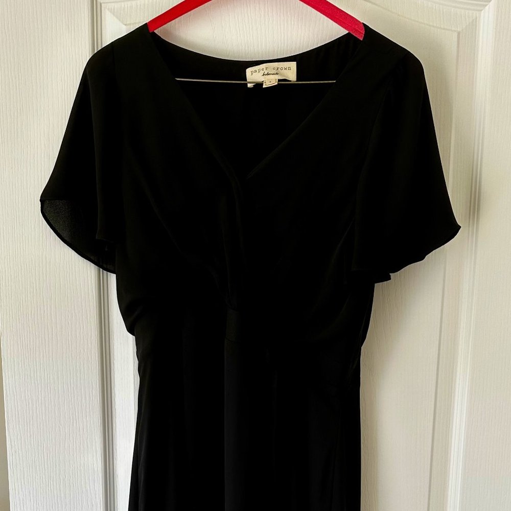 Papercrown Bridesmaid Black Maxi Wrap Dress